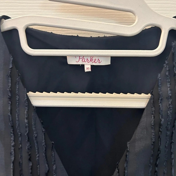 ! Parker Dresses Parker Ny Navy Wrap-Front Blouson Dress xs - Picture 5 of 5